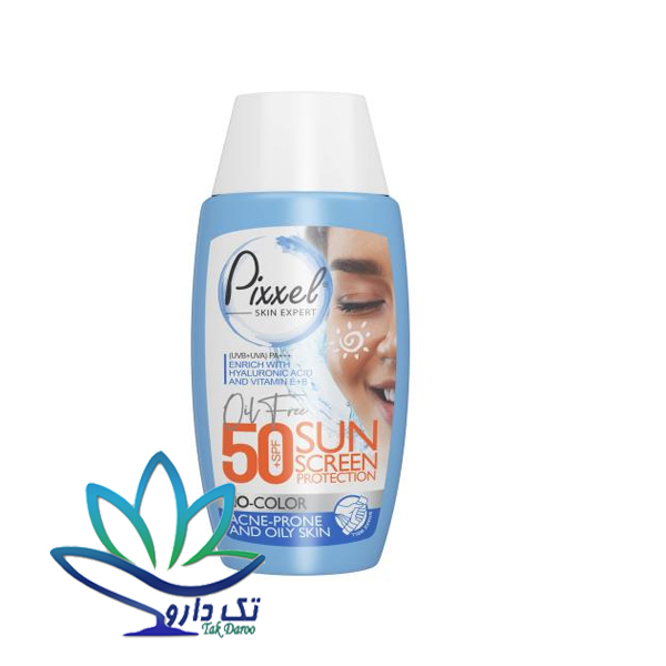 ضد آفتاب بی رنگ پوست چرب پیکسل SPF50 حجم ۵۰ml
