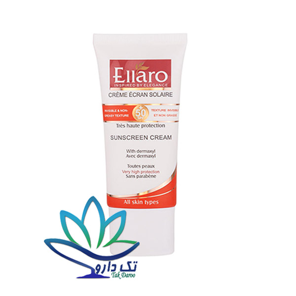کرم ضد آفتاب بی رنگ الارو SPF 50 انواع پوست 50 میلی لیتر