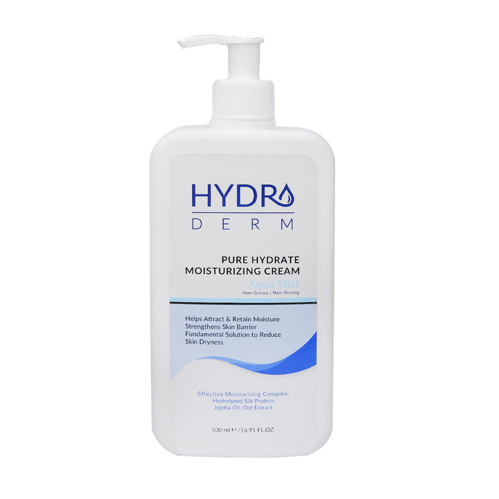 کرم پمپی مرطوب کننده دست و صورت هیدرودرم مدل Aqua Mist حجم 500 میلی لیتر