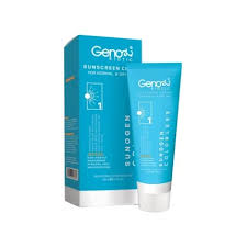 ژنوبایوتیک کرم ضد آفتاب پوست خشک SPF50 سانوژن (بی رنگ)